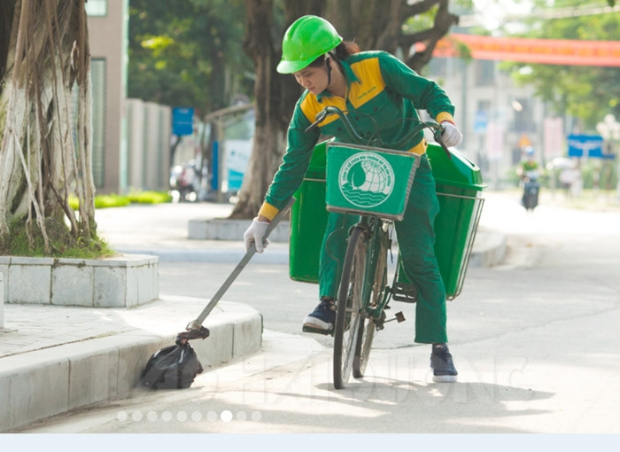 Duy trì 20 lao động thu gom rác bằng xe đạp 